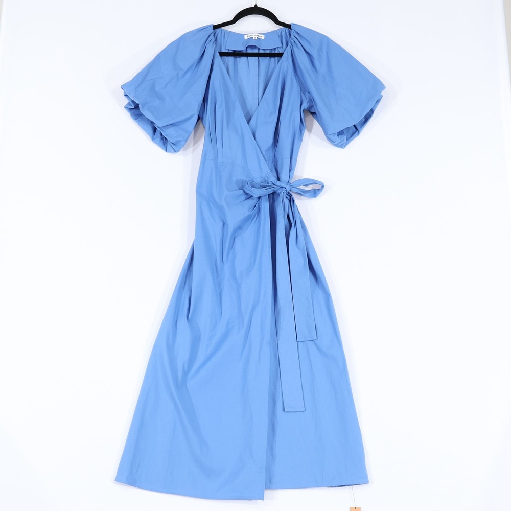 Reformation Sky Blue Wrap Midi Dress